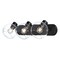 Westinghouse Fixture Wall 60W 3-Light Hyson Universal Mount, Matte Black Clear Glassobe Glass 6127900 - alternate 6